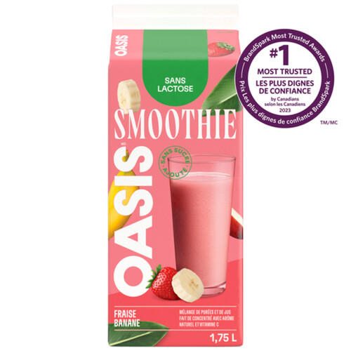 Oasis Lactose-Free Smoothie Strawberry Banana 1.75 L