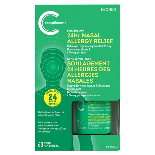 Compliments Allergy Relief Fluticasone Nosespray 50 mcg 60 Sprays 