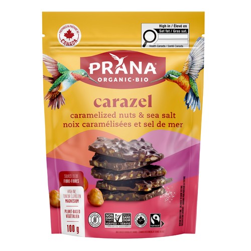 Prana Gluten-Free Carazel Chocolate Bark Caramelized Nuts And Sea Salt 100 g