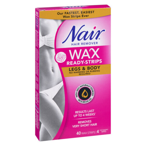 Nair Brazilian Spa Wax Strips Clay Perfect Temp Legs & Body 40 Wax Strips