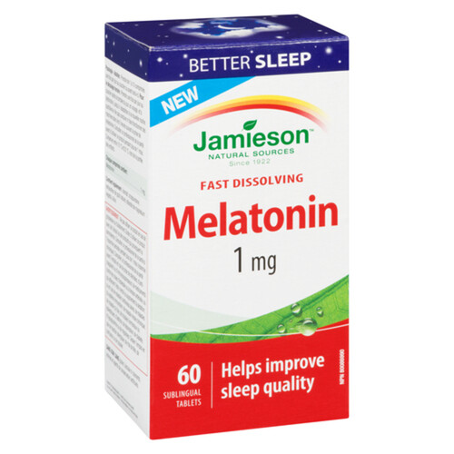 Jamieson Melatonin Supplement 1 mg Sublingual Tablets 60 Count