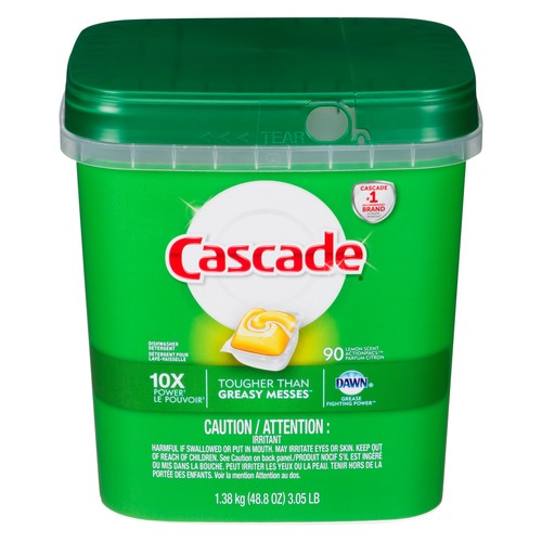 Cascade Action Packs Dishwashing Detergent Lemon 90 EA