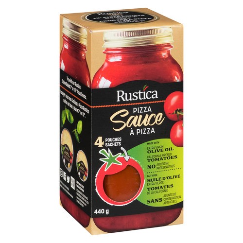 Rustica Pizza Sauce 4 Pouches Traditional 440 g