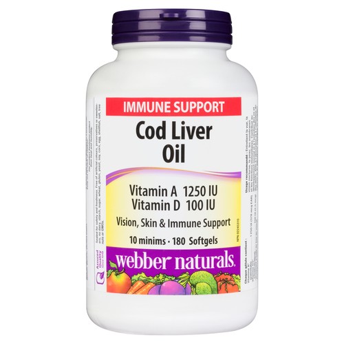 Webber Naturals Cod Liver Oil 180 Softgel Capsules