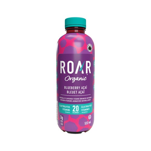 Roar Organic Enhanced Water Blueberry Acai 532 ml (bottle)