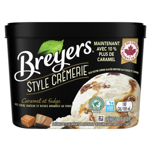Breyers Kosher Certified Creamery Style Light Ice Cream Caramel Fudge 1
