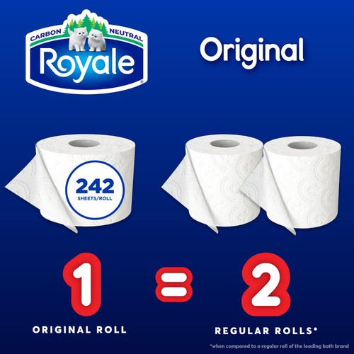 Royale Toilet Paper Original 2-Ply 8 Rolls x 242 Sheets 