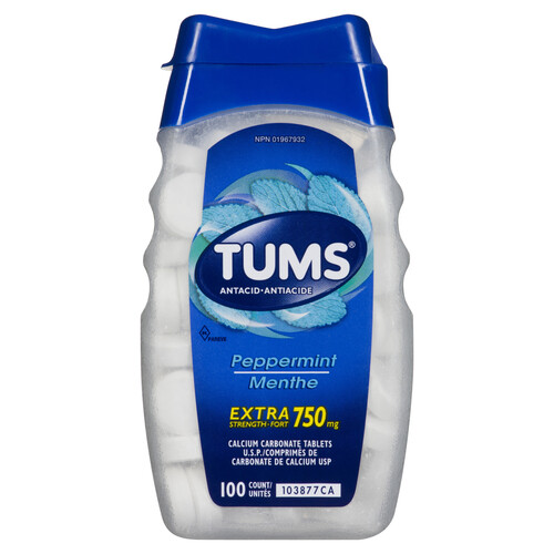 Tums Antacid Extra Strength Peppermint 100 EA