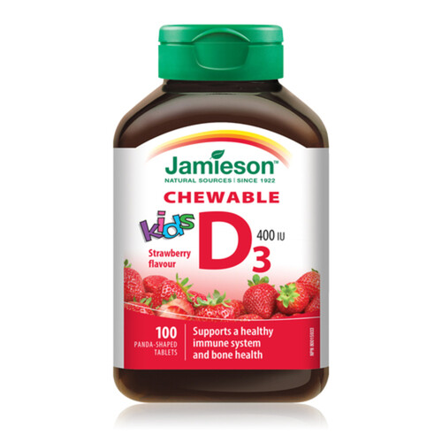 Jamieson Kids Vitamin D3 Chewable Tablets 100 Count