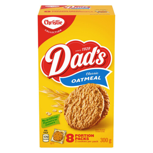 Dads Original Oatmeal Cookies School Snacks 8 Individually Wrapped Packs 300 g