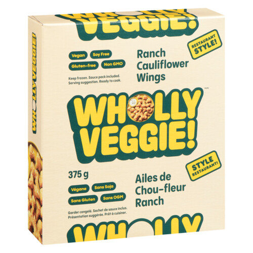 Wholly Veggie Vegan Frozen Cauliflower Ranch Wings 375 g