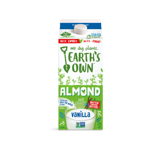 Earth's Own Dairy-Free Plant-Based Beverage Almond Milk Vanilla 1.89 L