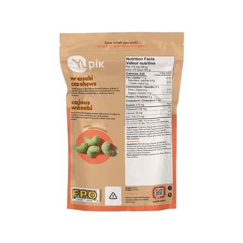 Yupik Snack Cashews Wasabi 164 g