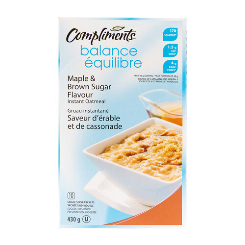 Compliments Balance Oatmeal Maple & Brown Sugar 430 g