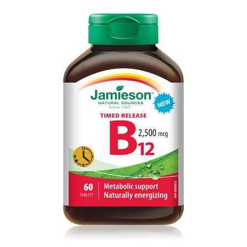 Jamieson Vitamin B12 Supplement 2500 mcg Tablets 60 Count