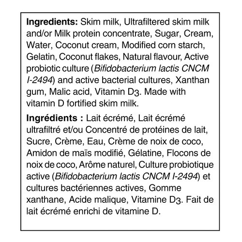 Activia 2.2% Probiotics Yogurt Coconut 650 g