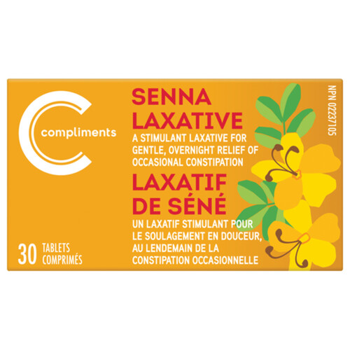 Compliments Senna Laxative Overnight Relief of Constipation 30 Tablets