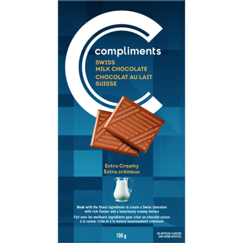 Compliments Swiss Milk Chocolate Bar Extra Creamy 100 g