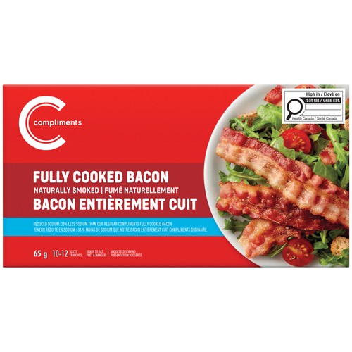 Compliments Bacon Fully Cooked Naturally Smoked 65 g