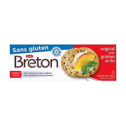 Dare Breton Craquelins à saveur originale avec graines de lin sans gluten 135 g