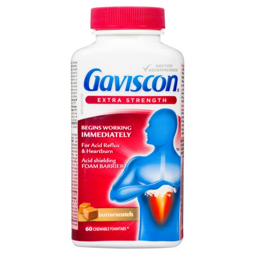 Gaviscon Extra Strength Chewable Butterscotch 60 ea