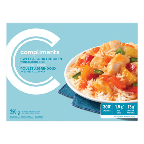 Compliments Balance Frozen Entree Sweet & Sour Chicken With Jasmine Rice 250 g