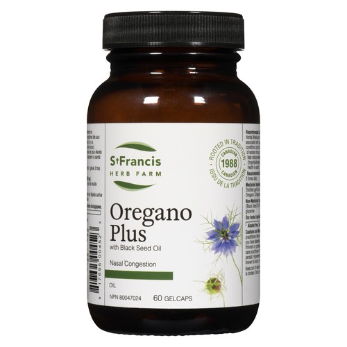 St. Francis Herb Farm Nasal Congestion Oil Oregano Plus 60 Gel Capsules