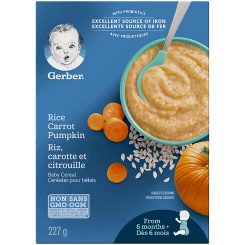 Gerber Baby Cereal Rice With Carrot & Pumpkin 227 g
