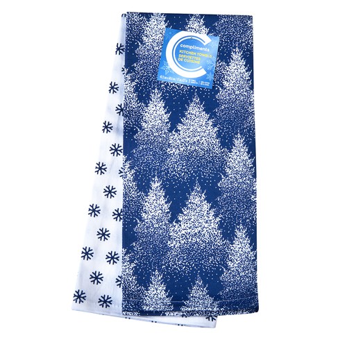 Compliments Tea Towel Holiday Snowflakes 2 Count