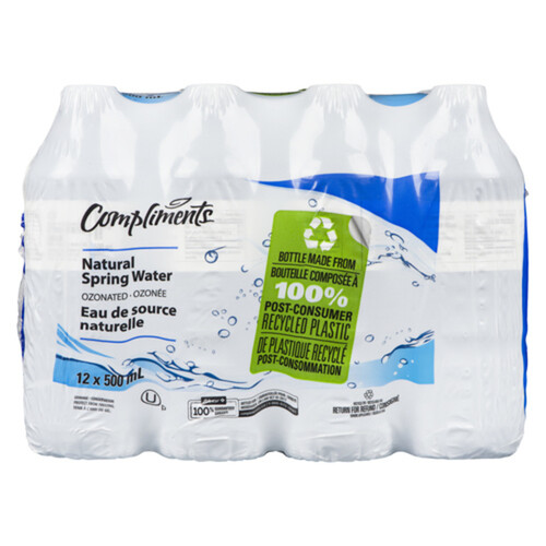 Compliments Spring Water Natural 12 x 500 ml (bottles)