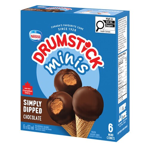 Nestlé Drumstick Minis Simply Dipped Chocolate 6 x 63 ml