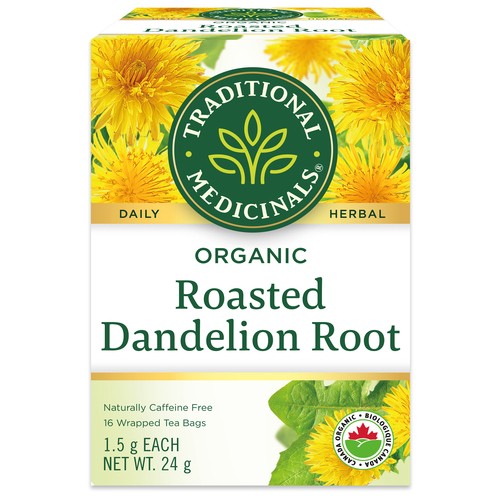 Traditional Medicinals Organic Herbal Tea Roasted Dandelion Root 16 Tea Bags