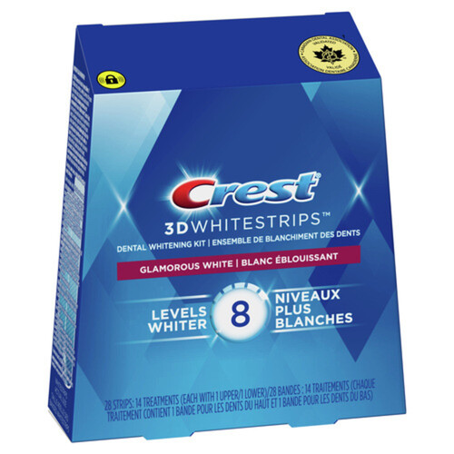 Crest 3D White Whitestrips Dental Whitening Kit Glamorous White 14 EA