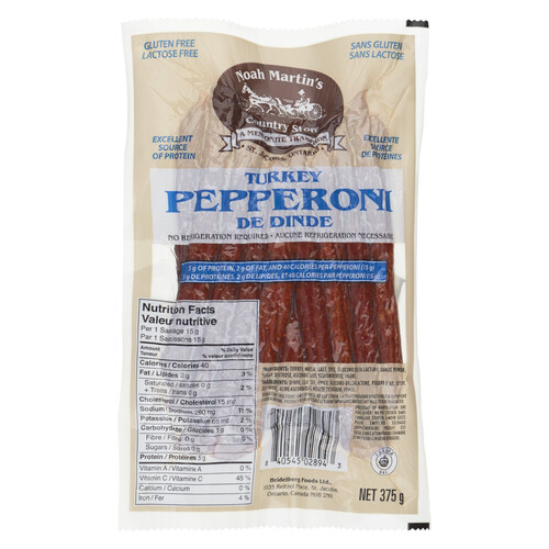 Noah Martin's Turkey Pepperoni Mild 375 g