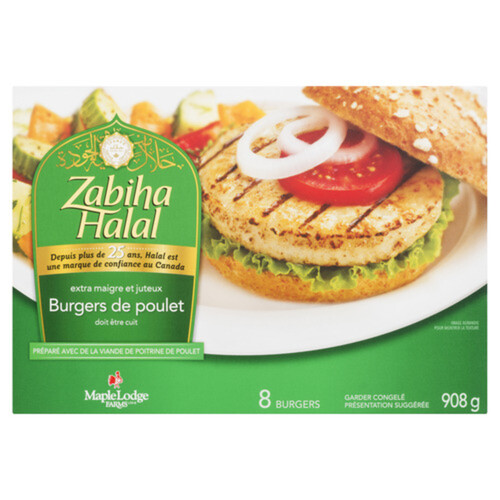 Zabiha Halal Frozen Chicken Burgers 908 g