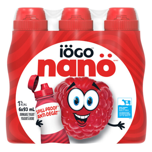 iÖGO Nanö 1% Drinkable Yogurt Raspberry 6 x 93 ml