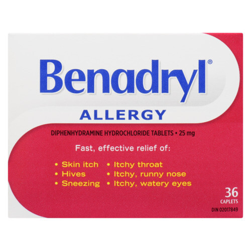 Benadryl Allergy 25 mg Caplets 36 EA