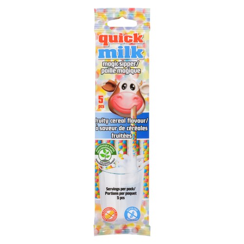 Exclusive Brands Quick Milk Candy Straw Fruity Cereal 30 g