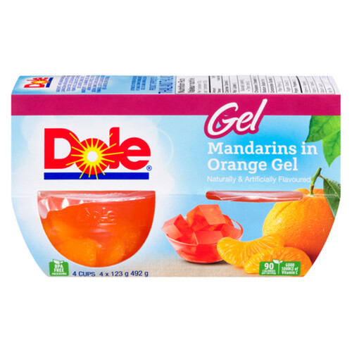 Dole Gel Fruit Cups Mandarins In Orange 4 x 123 g