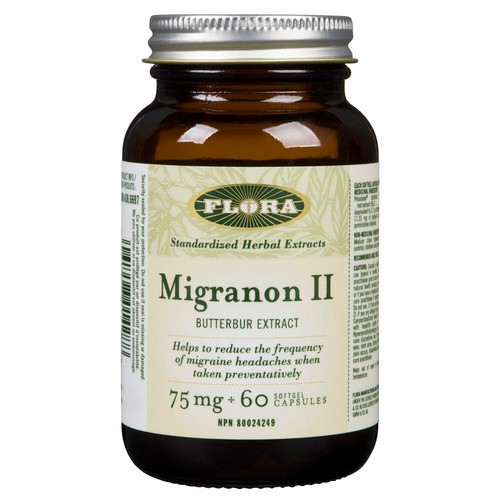 Flora Migranon II Butterbur Extract 75 mg Softgel Capsules 60 Count
