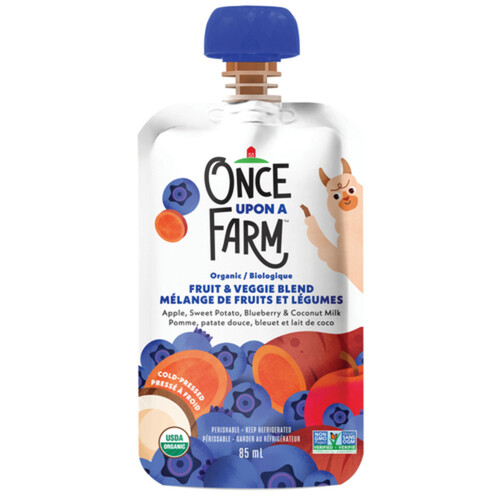 Once Upon A Farm Organic Baby Food Apple Sweet Potato & Blueberry 85 ml