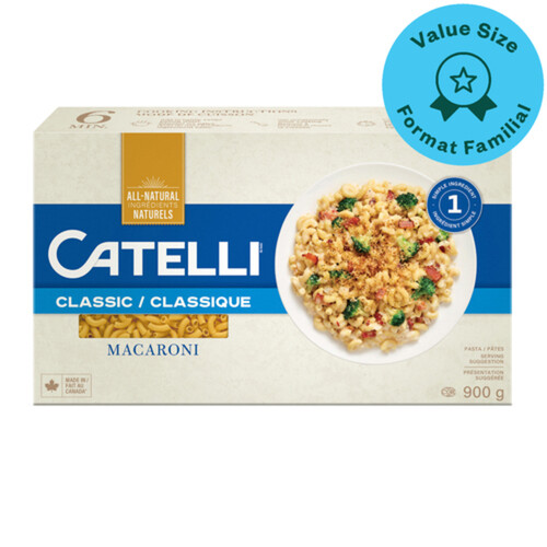 Catelli Pasta Macaroni Ready-Cut Value Size 900 g