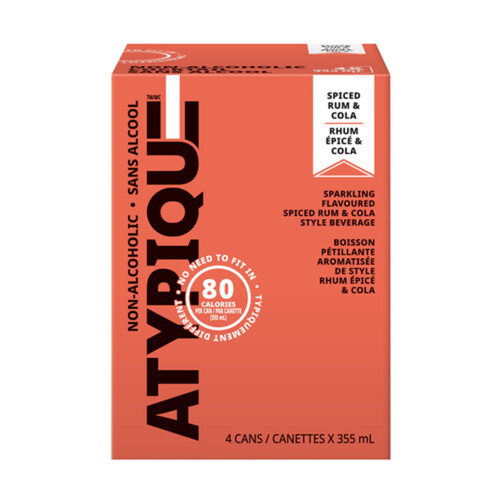 Atypique Non-Alcoholic Cocktail Spiced Rum & Cola 4 x 355 ml (cans)