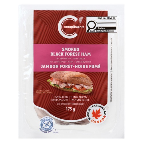Compliments Gluten-Free Thinly Sliced Black Forest Ham Extra Lean 175 g