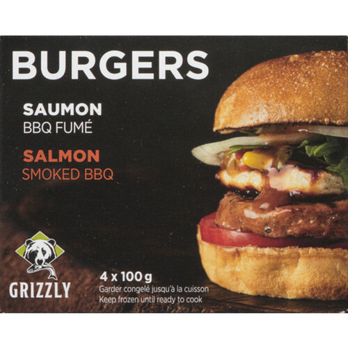 Fumoir Grizzly Frozen Smoked Salmon BBQ Burger 400 g