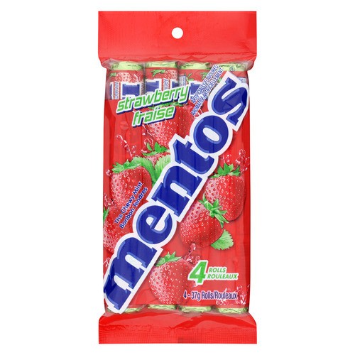 Mentos Chewy Mint Rolls Strawberry 4 x 37 g