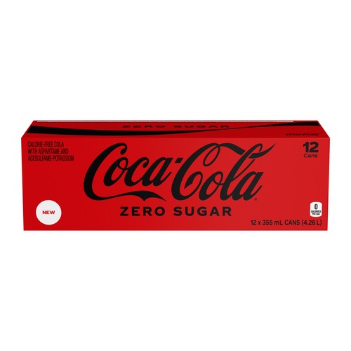 Coca-Cola Zero Sugar Soda Fridge Pack 12 x 355 ml (cans)