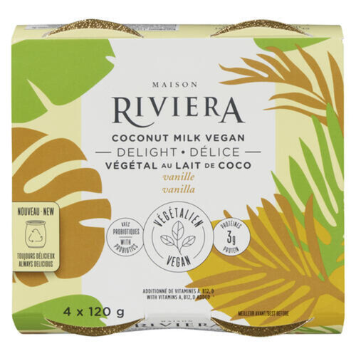 Maison Riveria Vegan Delight Yogurt Coconut Milk Vanilla 4 x 120 g