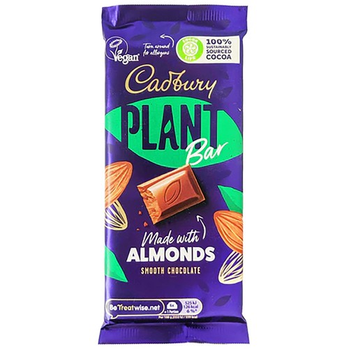 Cadbury Vegan Smooth Chocolate Bar With Almond 90 g