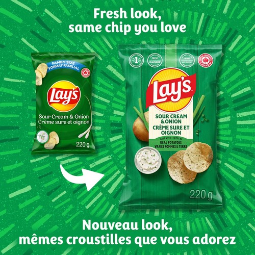 Lay's Potato Chips Sour Cream & Onion Flavoured 220 g